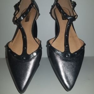 Halogen Pewter Gladiator T-Strap Flats Size 8.5M